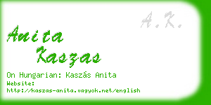 anita kaszas business card