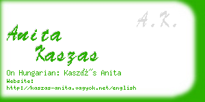 anita kaszas business card